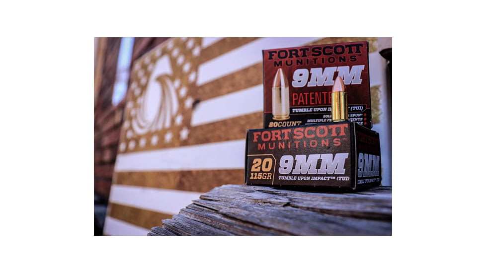 Fort Scott Munitions 9MM 115 Grain Centerfire Pistol Ammo, 20 Rounds, 9MM-115-SCV