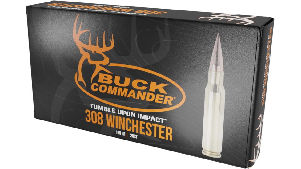 Fort Scott Munitions Buck Commander .308 Winchester 165 Grain CNC Machined Copper Brass Cased Rifle Ammo, 20 Round, 308-165-SCV2BC