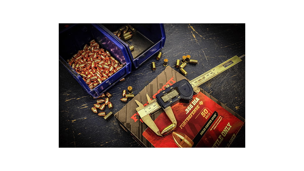 Fort Scott Munitions Projectile Pistol Bullets, .355 Caliber, 115 gr, CNC Machined Copper, 50 Bullets, .355-095-SCP