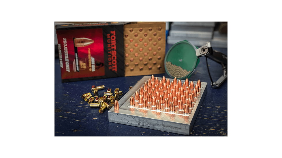 Fort Scott Munitions Projectile Pistol Bullets, .355 Caliber, 125 gr, CNC Machined Copper, 50 Bullets, .355-115-SCP