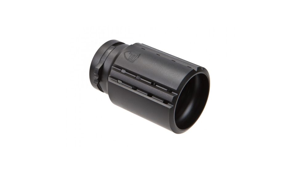 USED Fortis Manufacturing CONTROL Shield w/9mm Muzzle Brake, 1/2x28 TPI, Black Nitride, BNDL-9MM-28, EDEMO1, Used, Condition Fair, Installed/Mounted