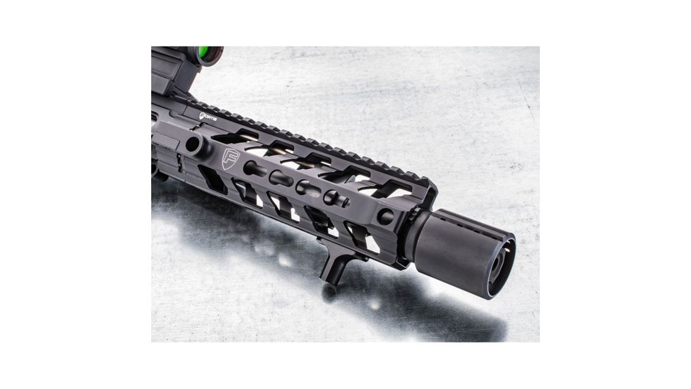 USED Fortis Manufacturing CONTROL Shield w/9mm Muzzle Brake, 1/2x28 TPI, Black Nitride, BNDL-9MM-28, EDEMO1, Used, Condition Fair, Installed/Mounted