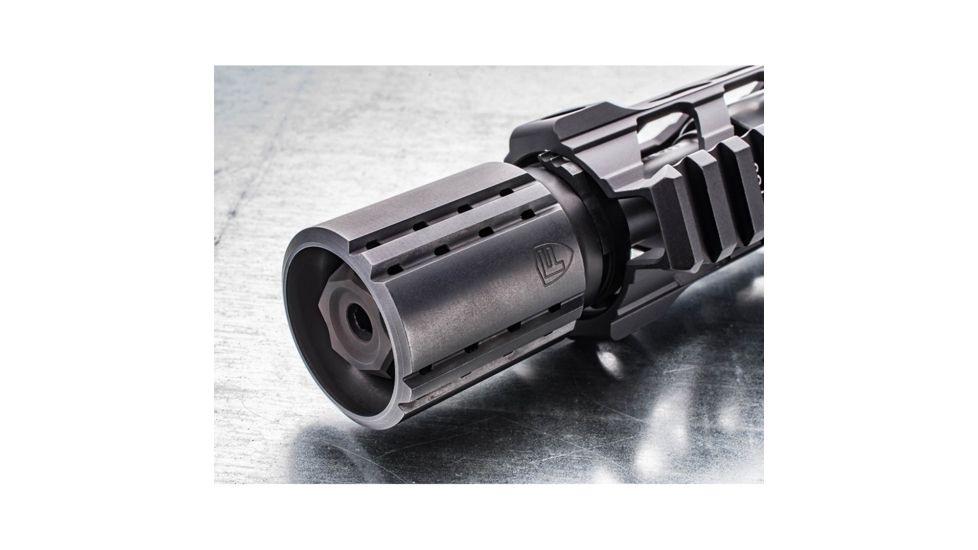 USED Fortis Manufacturing CONTROL Shield w/9mm Muzzle Brake, 1/2x28 TPI, Black Nitride, BNDL-9MM-28, EDEMO1, Used, Condition Fair, Installed/Mounted