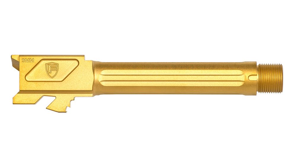 Fortis Manufacturing Glock Match Grade Barrel Threaded, 19 with Lone Rifling, Gold, FM-G19-TB-TiN