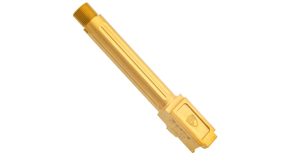 Fortis Manufacturing Glock Match Grade Barrel Threaded, 19 with Lone Rifling, Gold, FM-G19-TB-TiN