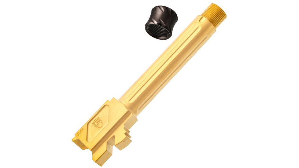 Fortis Manufacturing Glock Match Grade Barrel Threaded, 19 with Lone Rifling, Gold, FM-G19-TB-TiN