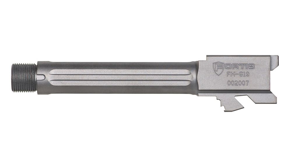 Fortis Manufacturing Glock Match Grade Barrel Threaded, 19 with Lone Rifling, Grey, FM-G19-TB-MDC