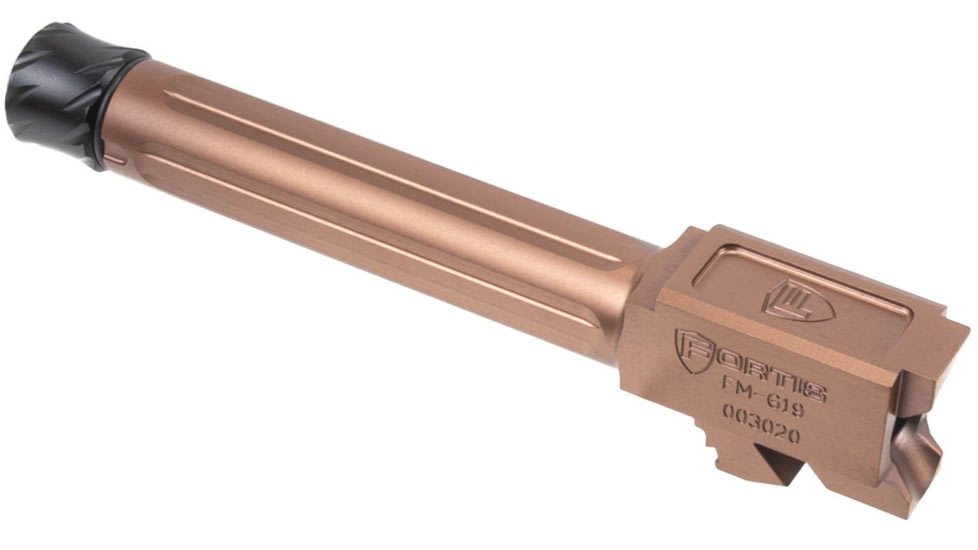 Fortis Manufacturing Glock Match Grade Barrel Threaded, Glock 19X with Lone Rifling, 9MM Luger, 1/2x28, 416R Stainless, Copper Tich, FM-G19-TB-CPPR