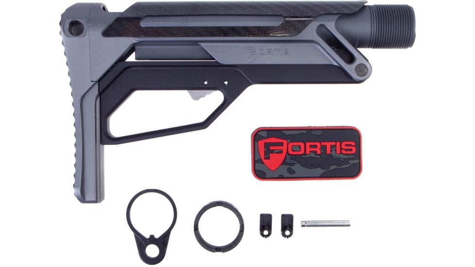 Fortis Manufacturing LA Stock Bundle Pack, Cerakoted buffer tube and Standard QD End Plate, Grey, LAS-BNDL-15-GRY