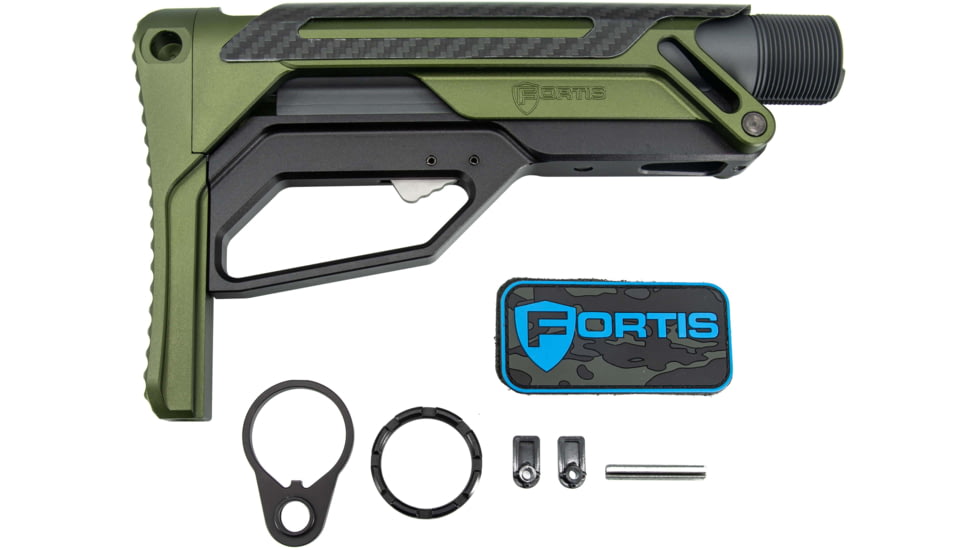 Fortis Manufacturing LA Stock Bundle Pack, Cerakoted buffer tube and Standard QD End Plate, Odg Anodize, LAS-BNDL-15-ODG