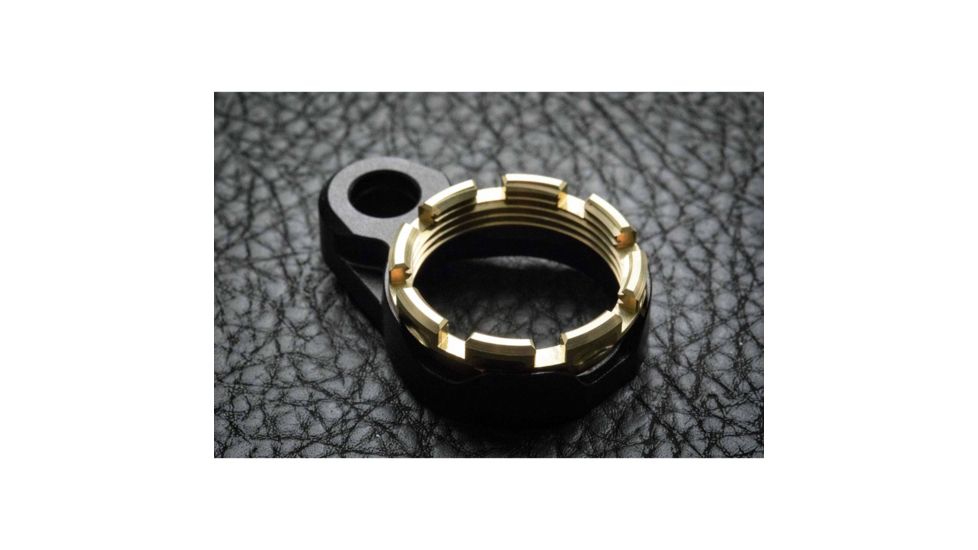 Fortis Manufacturing LE Lightweight Enhanced Castle Nut/End Plate System, Tapered, K1 Lockdown, Black/Gold LE-BLK-K1-GOLD