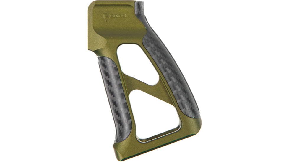 Fortis Manufacturing Torque Pistol Grip, 15 Degree, AR-15, Carbon Fiber, Odg Anodize, TOR-PG-CF-15-ODG