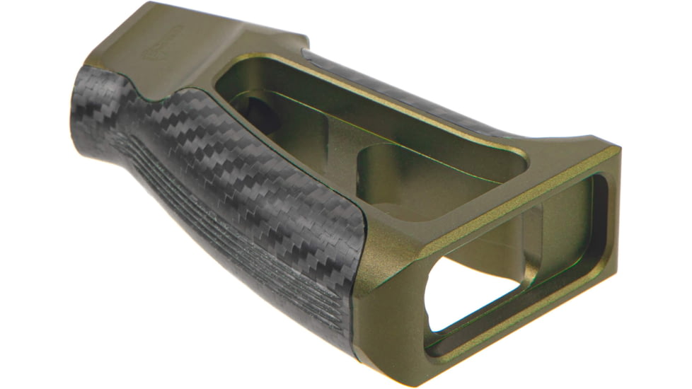 Fortis Manufacturing Torque Pistol Grip, 15 Degree, AR-15, Carbon Fiber, Odg Anodize, TOR-PG-CF-15-ODG