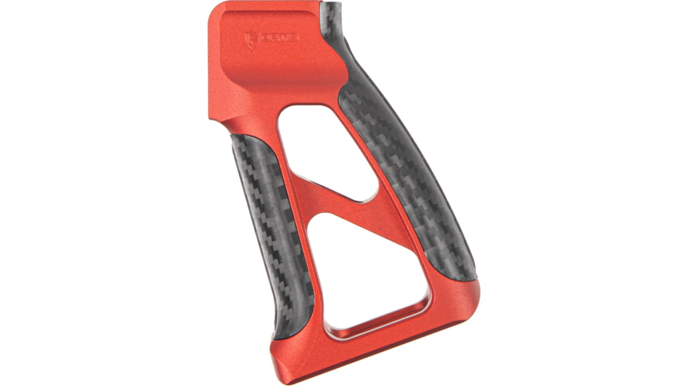 Fortis Manufacturing Torque Pistol Grip, 15 Degree, AR-15, Carbon Fiber, Red Anodize, TOR-PG-CF-15-RED
