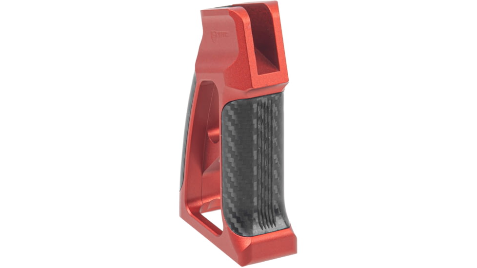 Fortis Manufacturing Torque Pistol Grip, 15 Degree, AR-15, Carbon Fiber, Red Anodize, TOR-PG-CF-15-RED