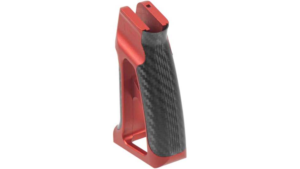 Fortis Manufacturing Torque Pistol Grip, 15 Degree, AR-15, Carbon Fiber, Red Anodize, TOR-PG-CF-15-RED