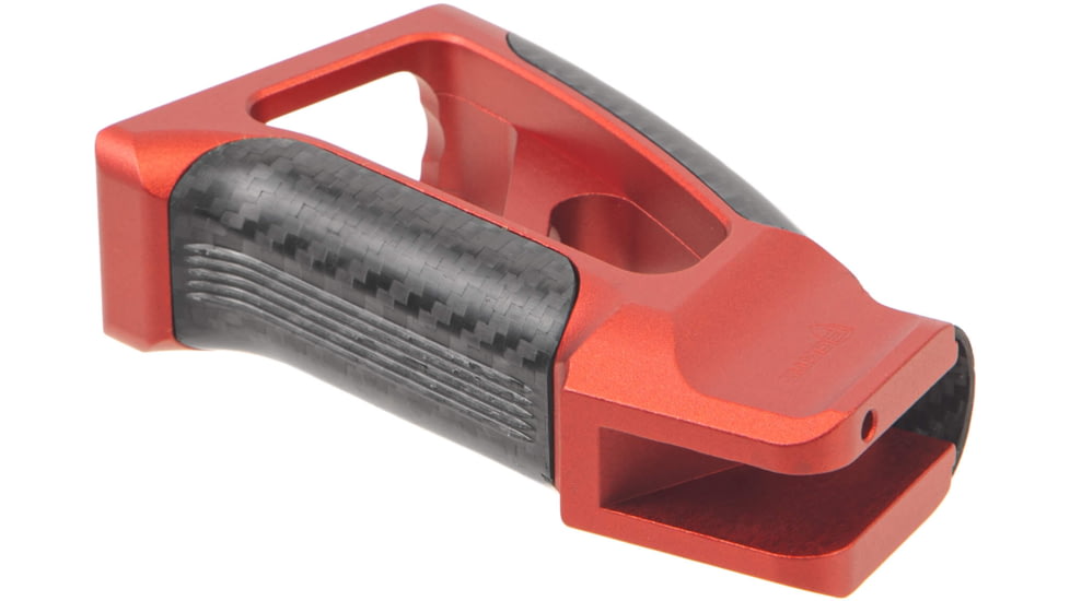 Fortis Manufacturing Torque Pistol Grip, 15 Degree, AR-15, Carbon Fiber, Red Anodize, TOR-PG-CF-15-RED