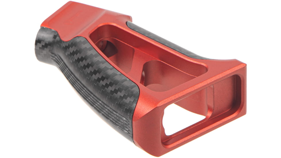 Fortis Manufacturing Torque Pistol Grip, 15 Degree, AR-15, Carbon Fiber, Red Anodize, TOR-PG-CF-15-RED