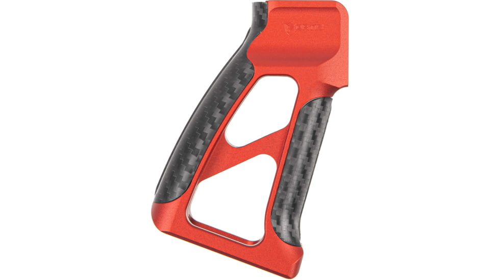 Fortis Manufacturing Torque Pistol Grip, 15 Degree, AR-15, Carbon Fiber, Red Anodize, TOR-PG-CF-15-RED