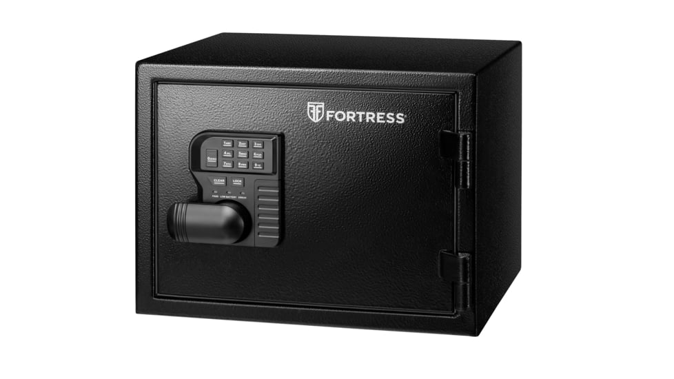 Fortress Small Fire and Waterproof Safe with E-Lock, Black Santex, Small, 44EF10W