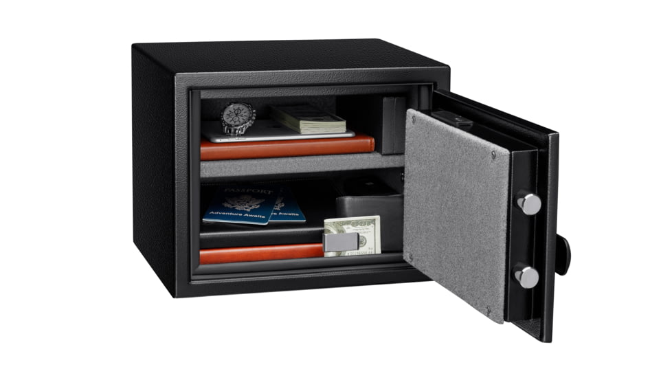 Fortress Small Fire and Waterproof Safe with E-Lock, Black Santex, Small, 44EF10W