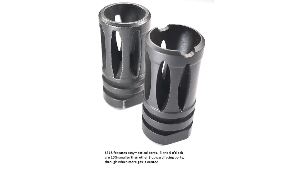 Forward Controls Design Stoner 63 LMG Style Flash Hider w/Crush Washer, 1/2x28, Nitride, Black, 6315