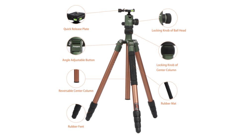 Fotopro X-Go Chameleon Tripod Kit, Green/Brown, Plus FPXGO ChameleonG