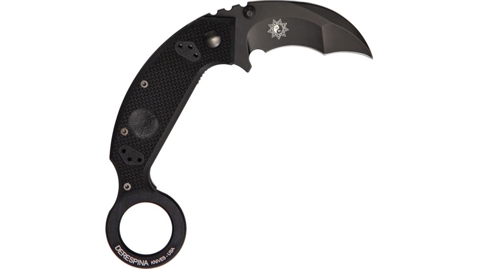 Fox Derespina Folding Knife,5in closed,Karambit Blade,Textured Black G-10 Handle FOX590