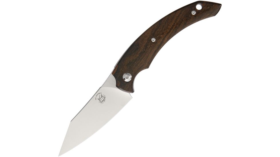 Fox Dragontac Piemontes Folder Folding Knife,3in,N690Co Steel,Standard Edge,Satin,Brown,Ziricote Wood Handle FOX518ZW