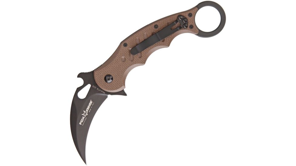 Fox Karambit Dark Earth G-10 Folding Knife,3in,Dark Earth,G10 Handle FOX479E