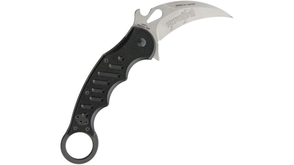 Fox Karambit Folding Knife,3in,Standard Edge,Stonewash,Black,G10 Handle FOX479SW