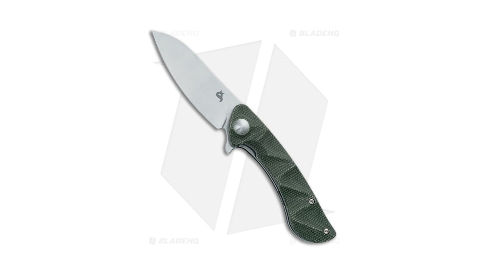 Fox Knives Americas Dripper Folding Knife, 2.95in, VG10, Sheepsfoot Blade, Micarta, OD Green Handle, OD Green/Gray, 6.69 inch, BHQ-211833