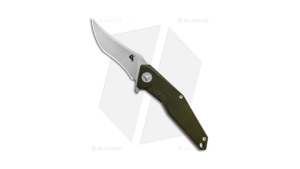 Fox Knives Americas Kravi Shai Folding Knife, 2.625in, 440, Tanto Blade, G-10, Green Handle, Green/Gray, 6.50 inch, BHQ-86116