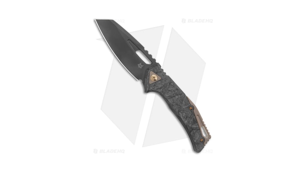 Fox Knives Americas Kronos MagnaCut Folding Knife, 3.25in, CPM MagnaCut, Reverse Tanto Blade, Carbon Fiber, Black Handle, Black/Black, 7.75 inch, BHQ-204114