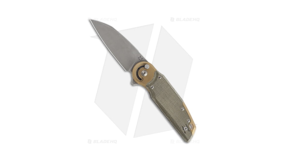 Fox Knives Americas Metamorphosis Folding Knife, 3.15in, Bohler M390 Stainless Steel, Sheepsfoot Blade, Micarta, OD Green Handle, OD Green/Gray, 7.87 inch, BHQ-195005