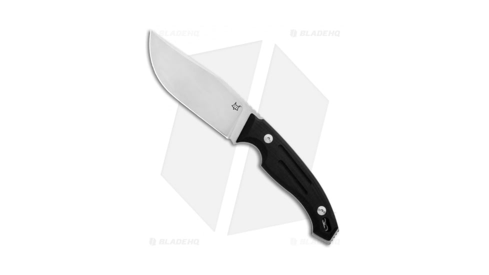 Fox Knives Americas Octopus Vulgaris Fixed Blade Knife, 4.50in, Bohler N690, Clip Point Blade, G-10, Black Handle, Black/Gray, 9.375 inch, BHQ-85177