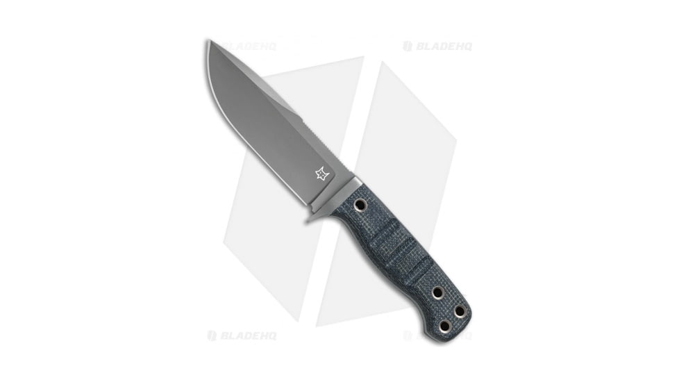 Fox Knives Americas Perser FX-103 MB Fixed Blade Knife, 4.50in, Niolox, Drop Point Blade, Micarta, Black Handle, Black/Gray, 9.00 inch, BHQ-121754