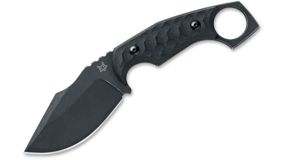 Fox Monky Tumber Fixed Blade Knife, 3.54in, Niolox, Micarta Black Handle, 02FX742