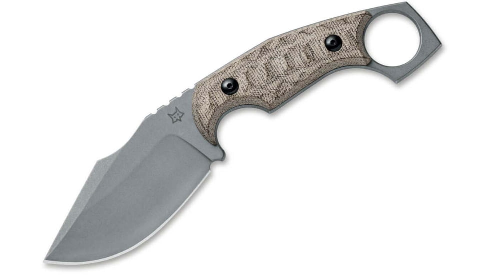 Fox Monky Tumber Fixed Blade Knife, 3.54in, Niolox, Micarta Green Handle, 02FX743