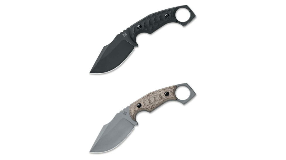 Fox Monky Tumber Fixed Blade Knife, Black, Green