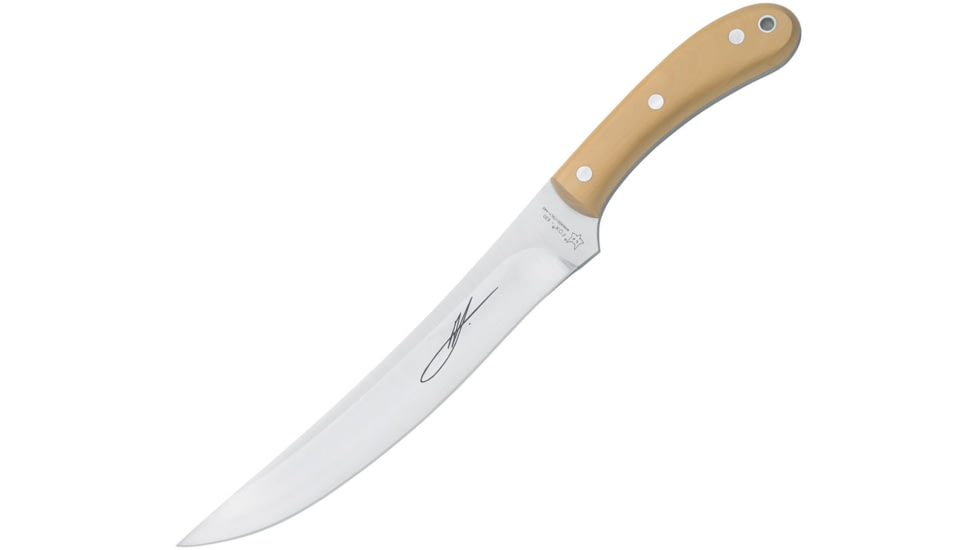 Fox Old Fox Fixed Blade Knife, 8.25 satin finish 440C stainless blade, Boxwood handle, 02FX118
