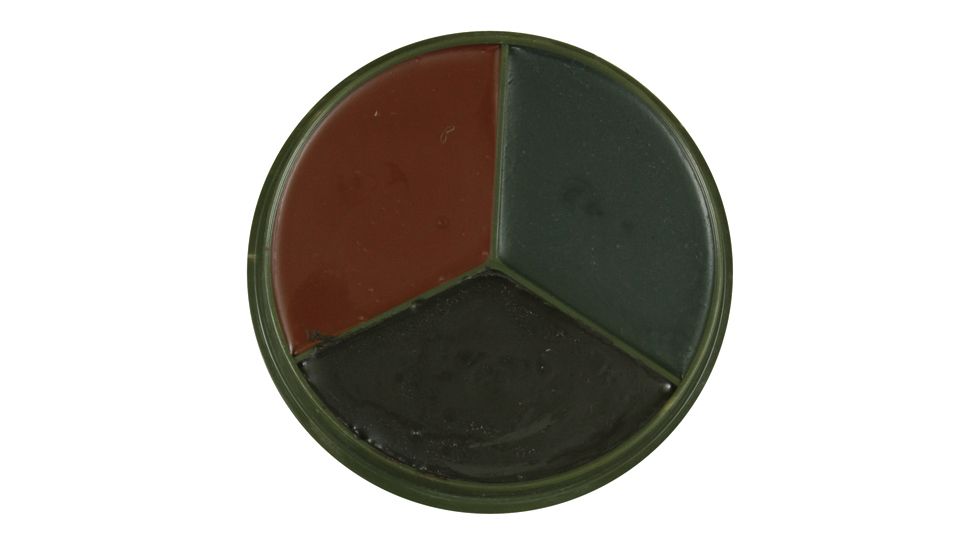 Fox Outdoor 3-Color GI Style Face Paint Compact, Black, Olive Drab, Brown, 57-886