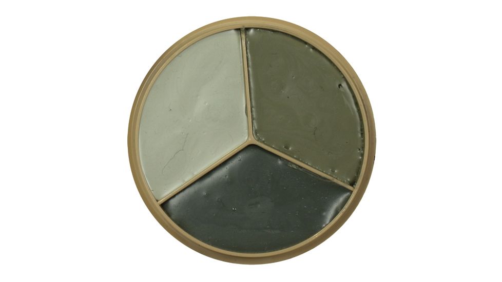 Fox Outdoor 3-Color GI Style Face Paint Compact, Foliage Green, Desert Sand, Grey, 57-887