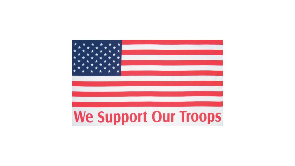 Fox Outdoor 3ft x 5ft Flags, We Support Our Troops - USA Flag, 84-41