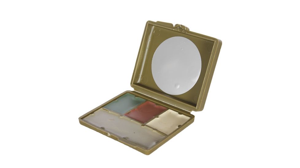 Fox Outdoor 4-Color GI Camouflage Compact Face Paint, Green, Loam, Sand, White, 57-9552