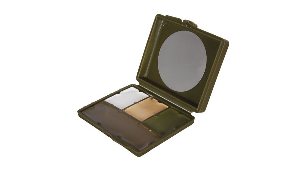 Fox Outdoor 4-Color GI Camouflage Compact Face Paint, Sand, Loam, Slate Green, Dark Brown, 57-9557