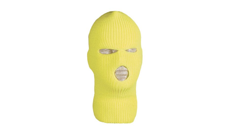 Fox Outdoor Acrylic Three Hole Face Mask, Safety Yellow, 73-180