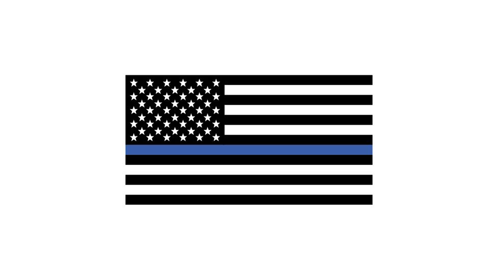 Fox Outdoor Bumper Sticker, USA Flag/Thin Blue Line, 10-482