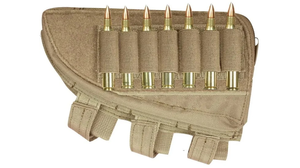 Fox Outdoor Butt Stock Cheek Rest - Rifle, Coyote - Left 099598554781