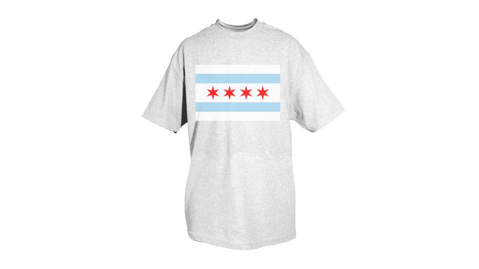 Fox Outdoor City of Chicago Flag Mens Tanks and Tees, Chicago Flag - White - T-Shirt, Extra Large, 63-853 XL